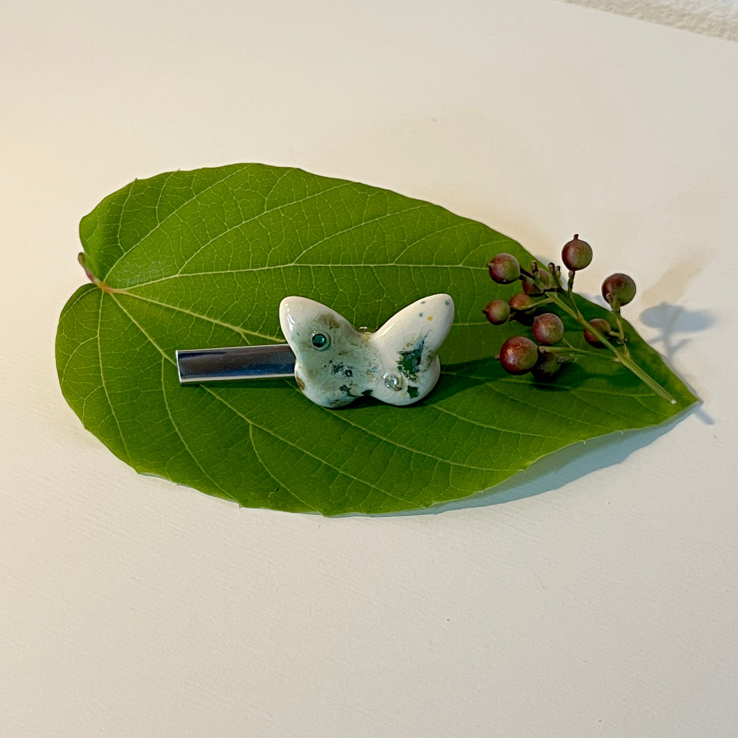 BF Hair Clip - moss agate